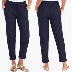 J. Crew dark navy drawstring waist ankle crop pant